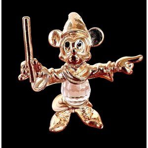 Vintage Disney Mickey Mouse Crystal Gold Plated Figurine Lencia Austria Rare